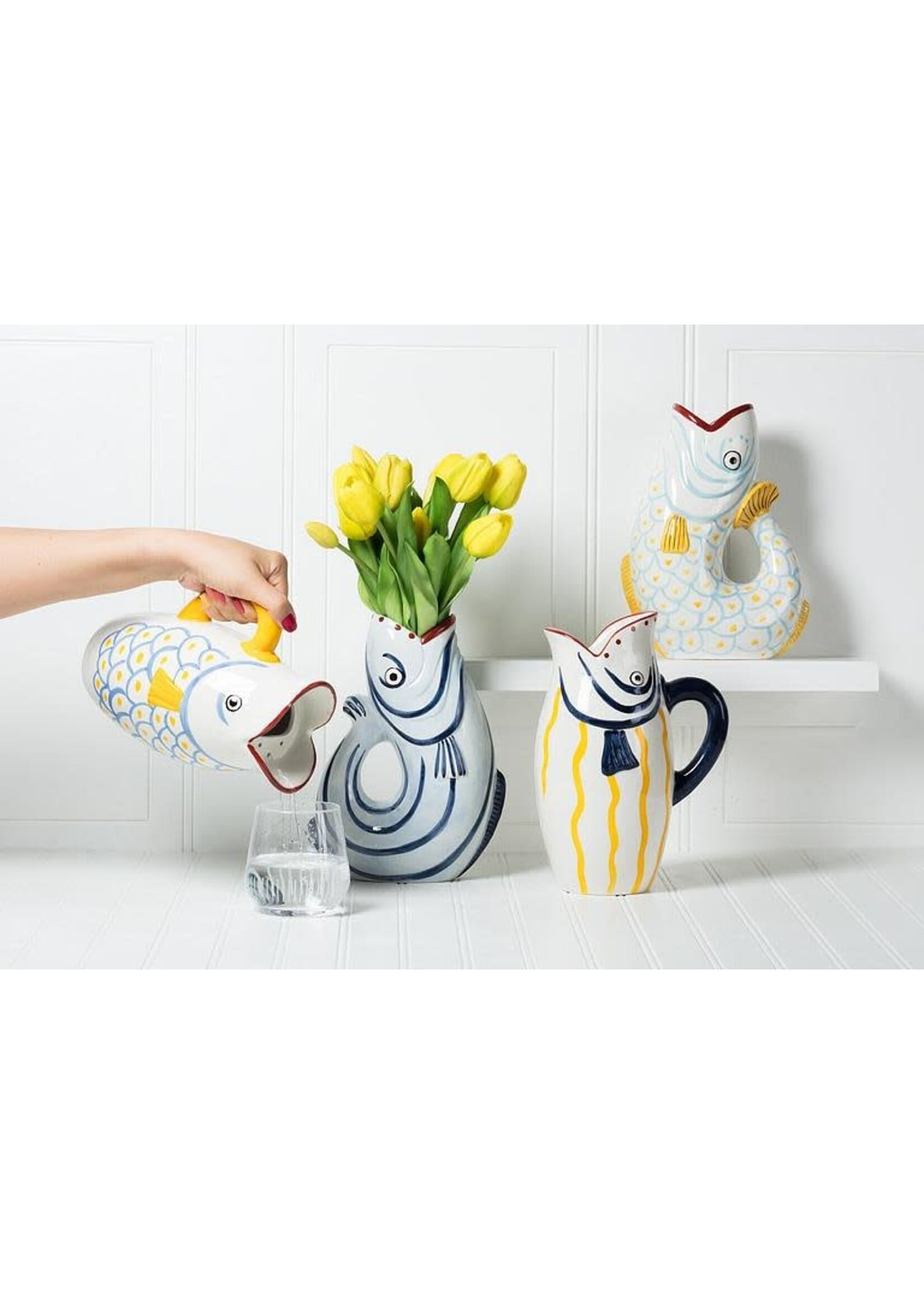 Blue Scale Fish Jug