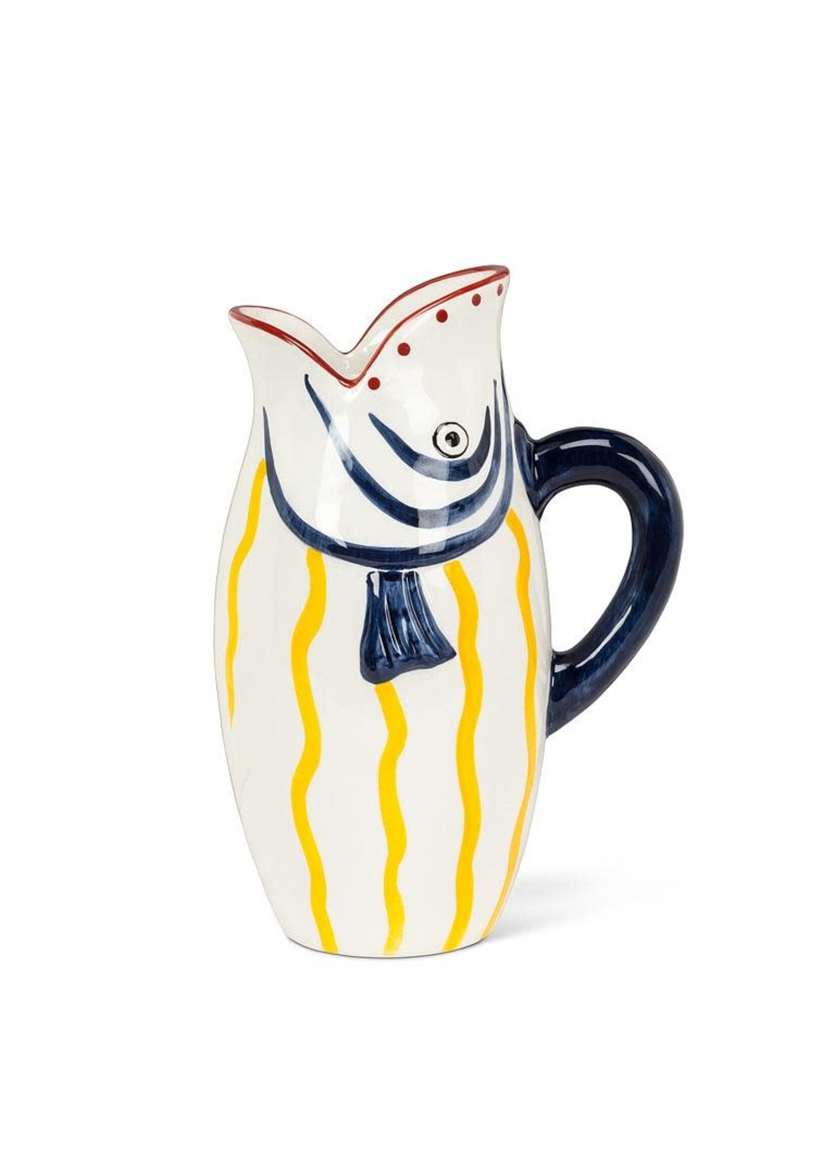 Yellow Stripe Fish Jug