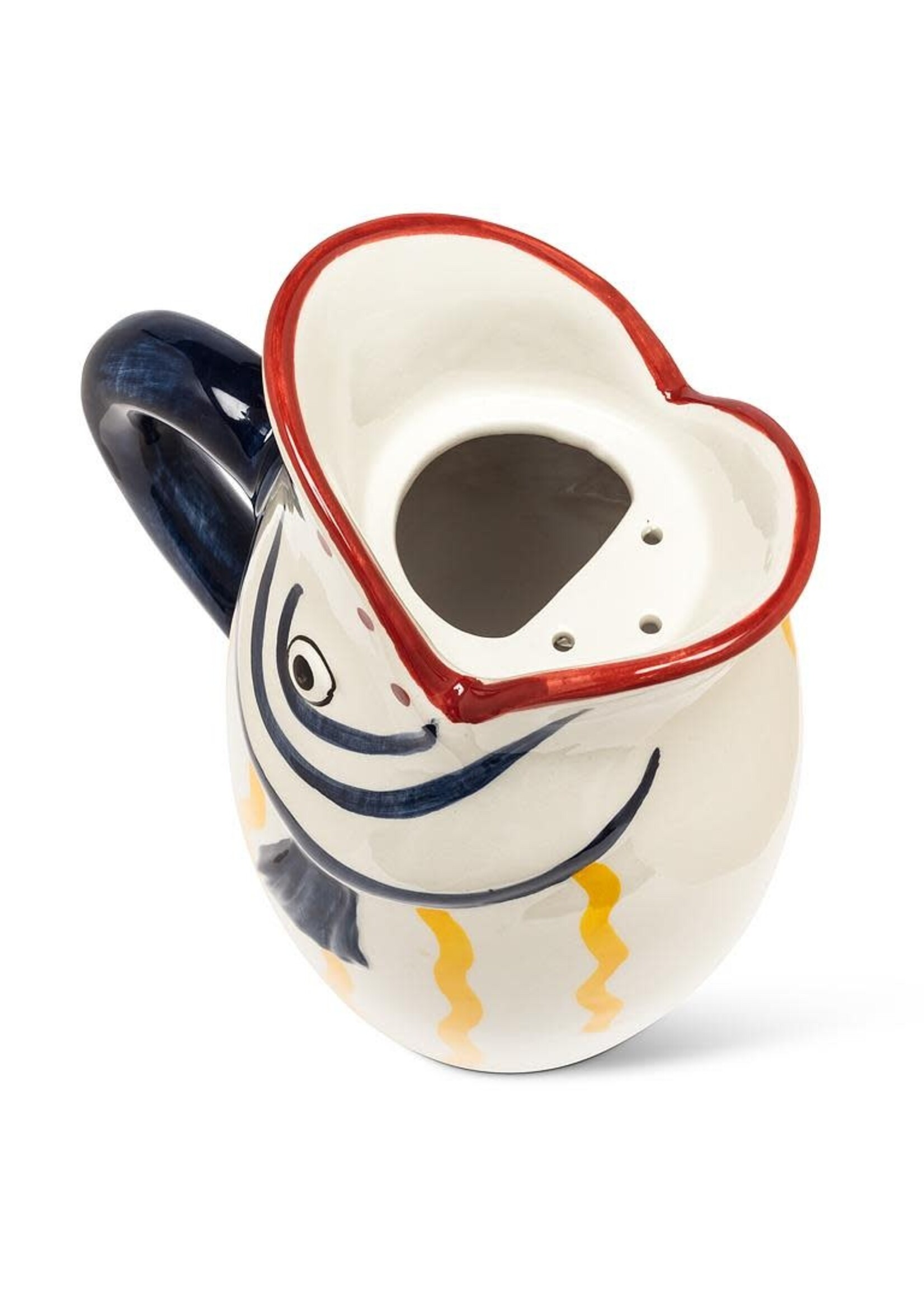 Yellow Stripe Fish Jug