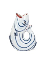 Shapely Fish Jug Blue Stripe