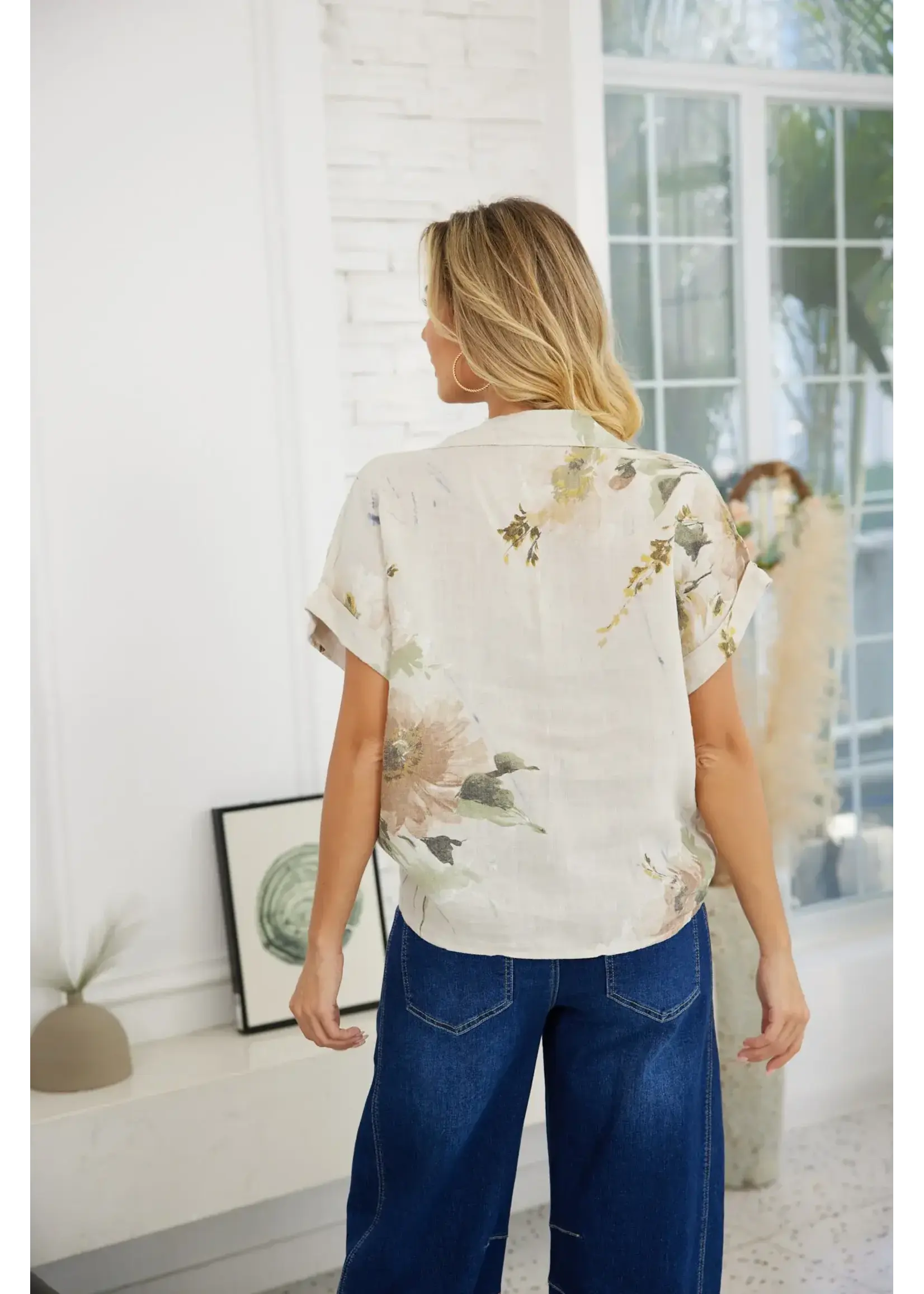 Orange Fashion Village Flora's Graceful Tie-Hem Top - Pink