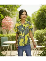 Orange Fashion Village Lorenza's Paisley Print Linen shirt