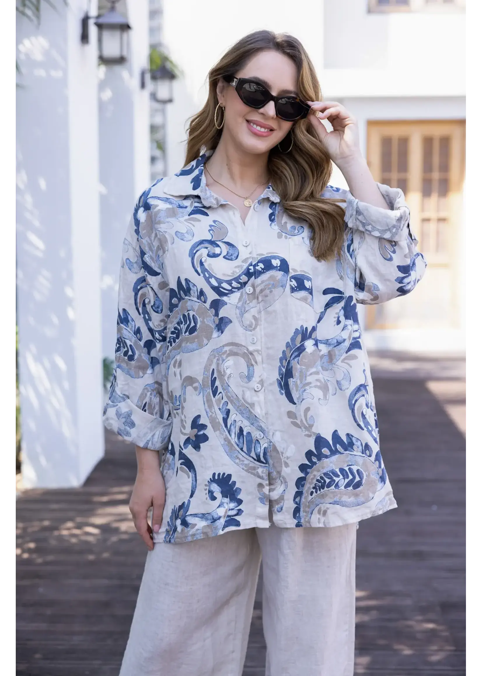 Orange Fashion Village Paisley Detail Top
