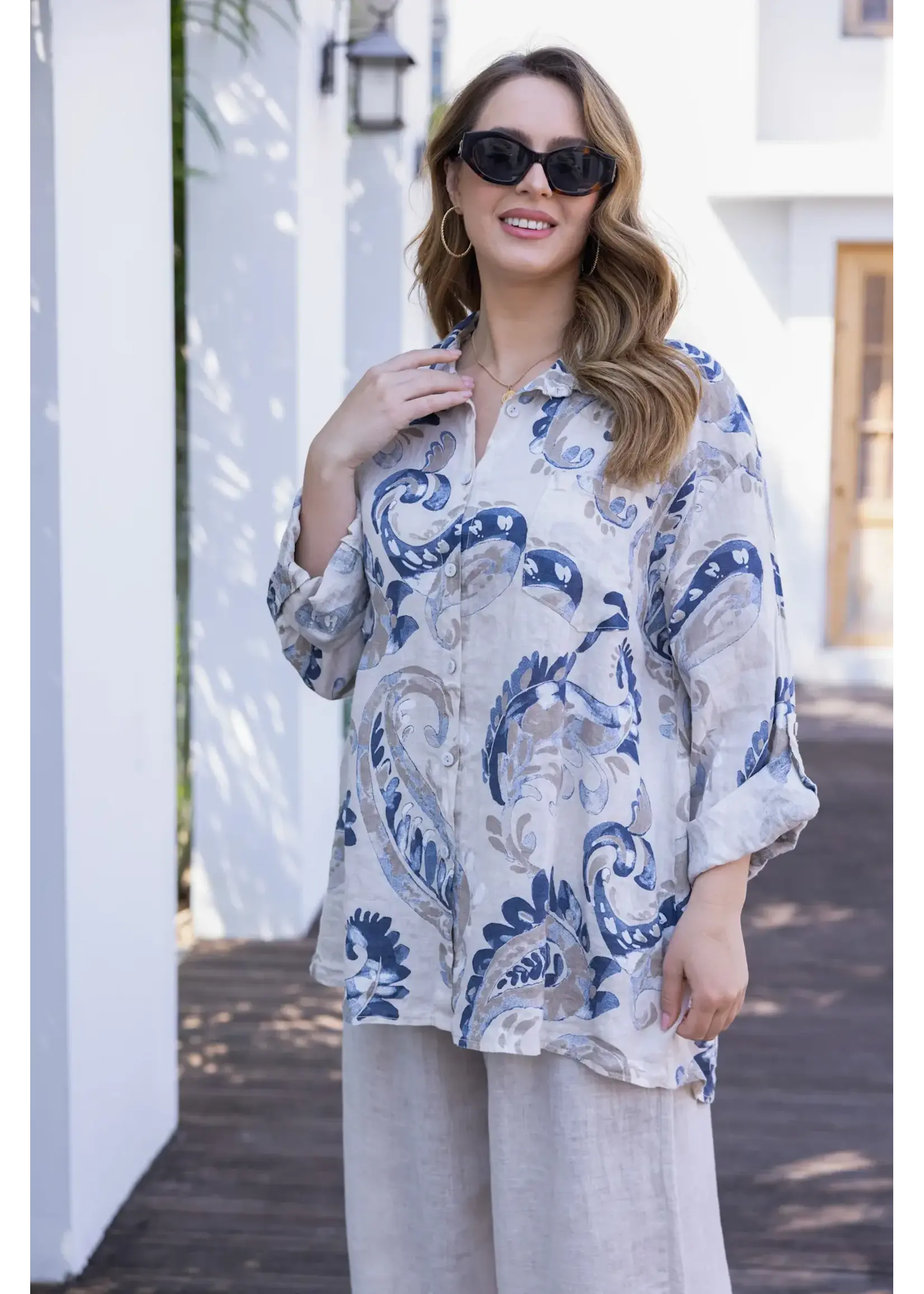 Orange Fashion Village Paisley Detail Top