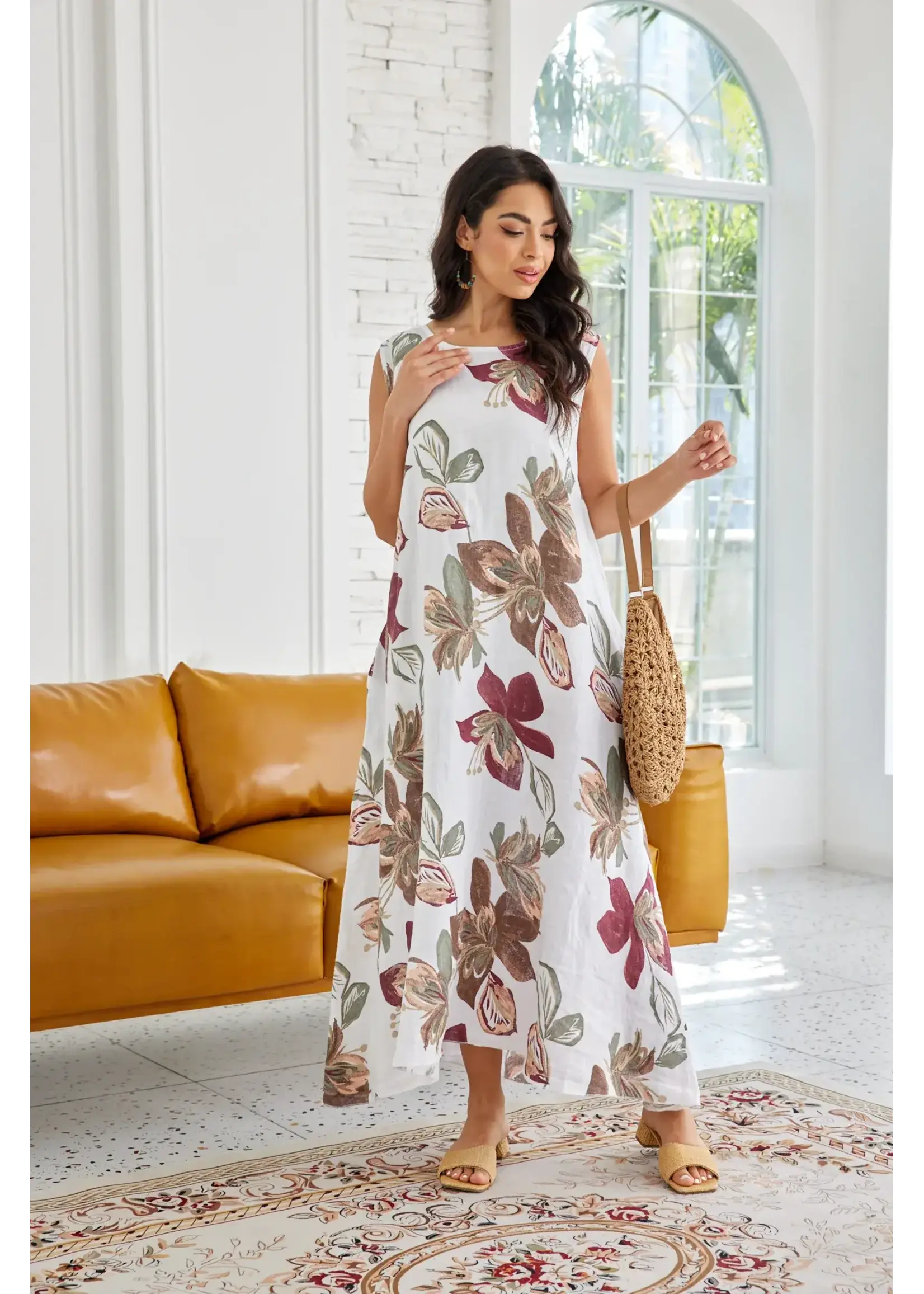 Orange Fashion Village Earthy Bloom Dress