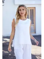 Lila’s Bloom Stitch Tank - White