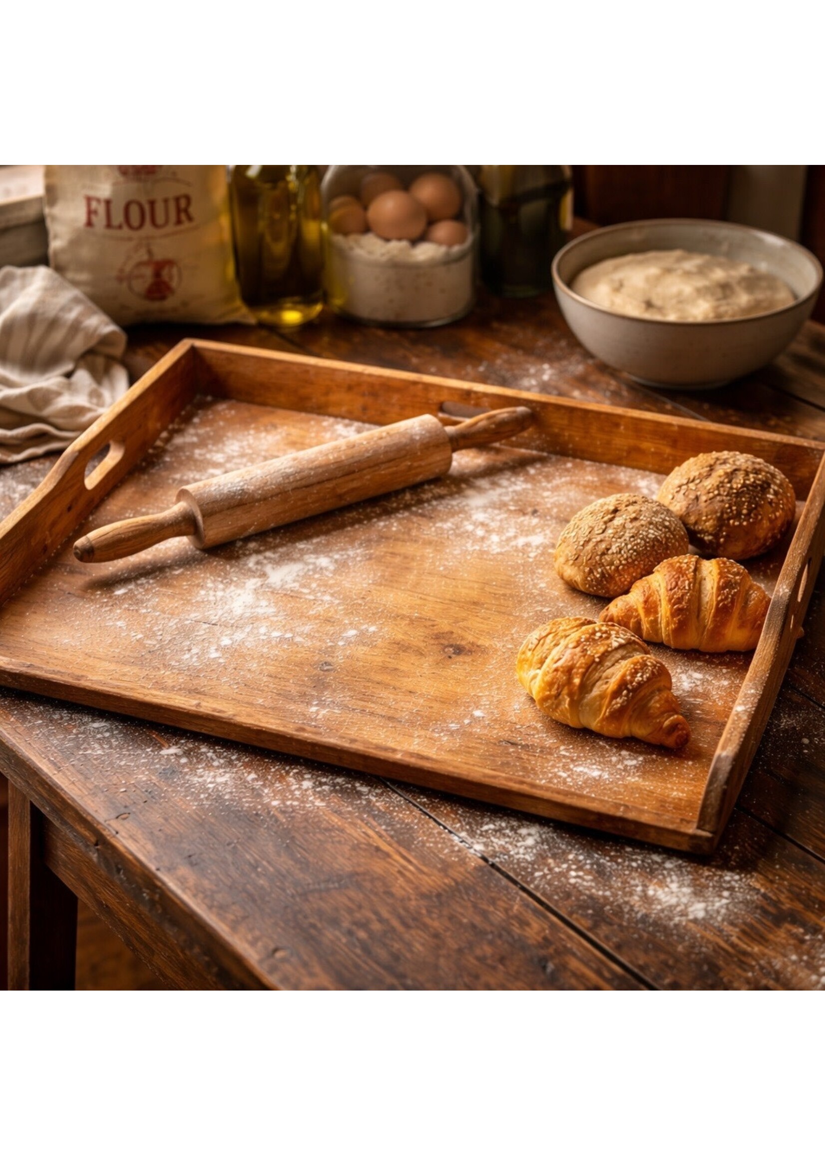LARGE ANTIQUE BREAD BOARD 31.25 X 20.25
