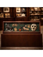 SHADOW BOX OF VINTAGE HOCKEY MEMORABILIA