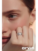 Monica Mehta SR 3316 SZ - 6 ALL SILVER SPIN RING