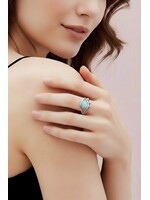 Monica Mehta Designer Sterling Silver Ring w Larimar