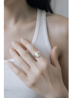 Monica Mehta Designer Sterling Silver Ring W Teardrop Moonstone Sz9