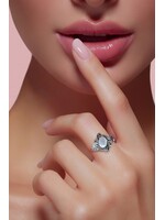 Monica Mehta Designer Sterling Silver Ring W Moonstone Sz 10