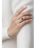 Monica Mehta Designer Sterling Silver Ring w Ruby Sz 6