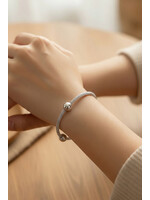 Sterling Silver 2mm Wheat Link with Stationed 6mm High Polished Balls.B244