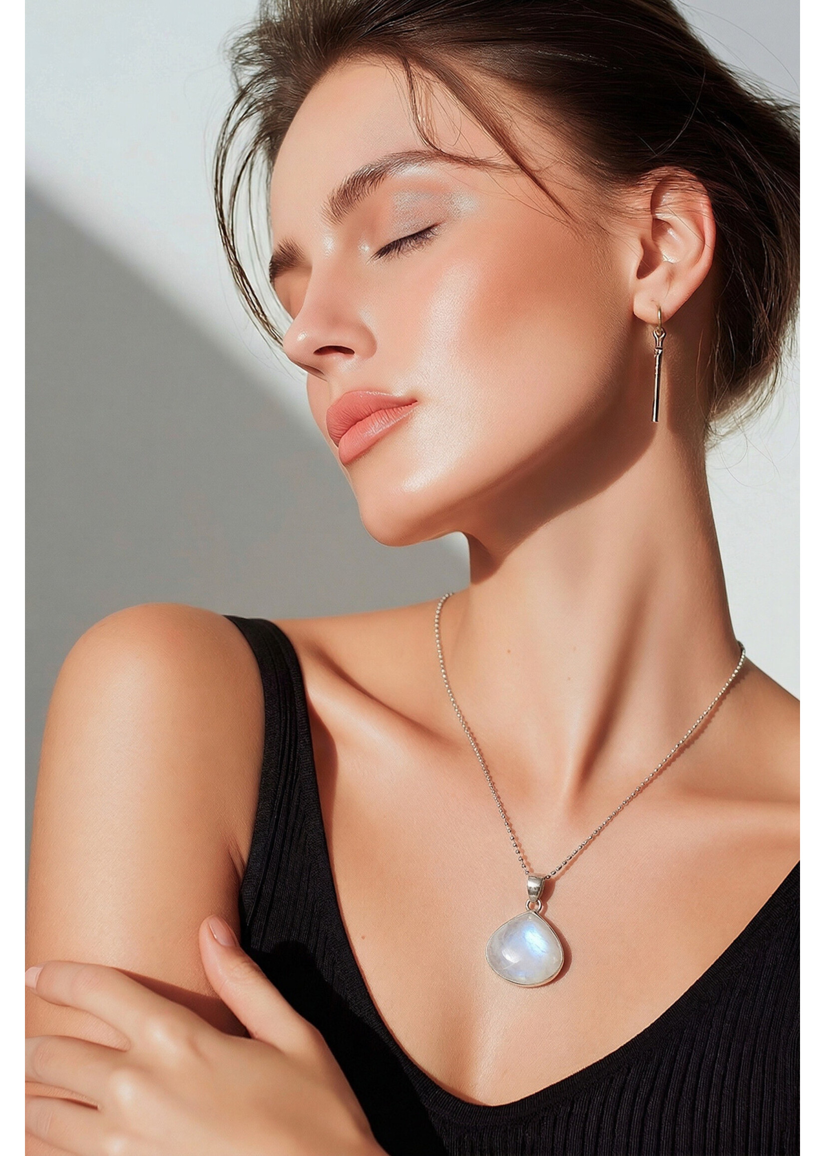 Large Moonstone Pendant in Sterling