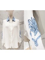Italian Slouchie Denim Sleeve Blouse