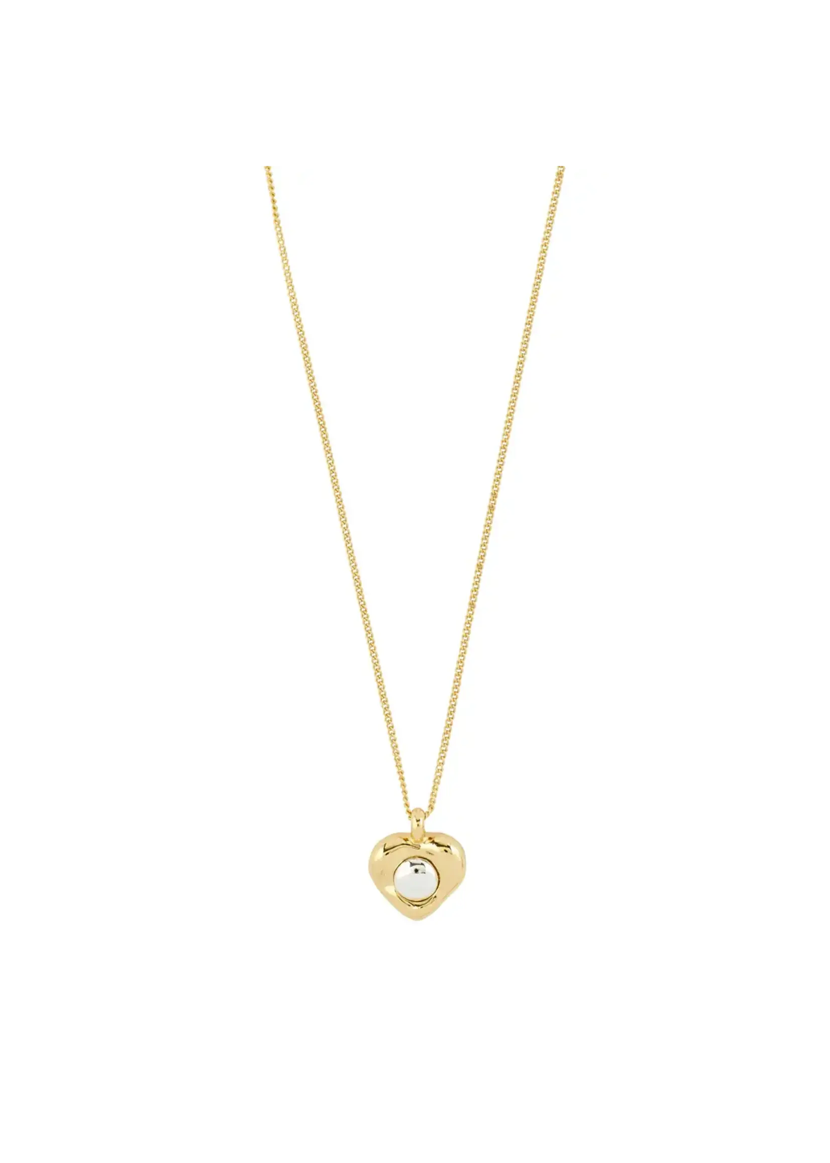Pilgrim NOVA heart  necklace gold plated - Gold  Plated
