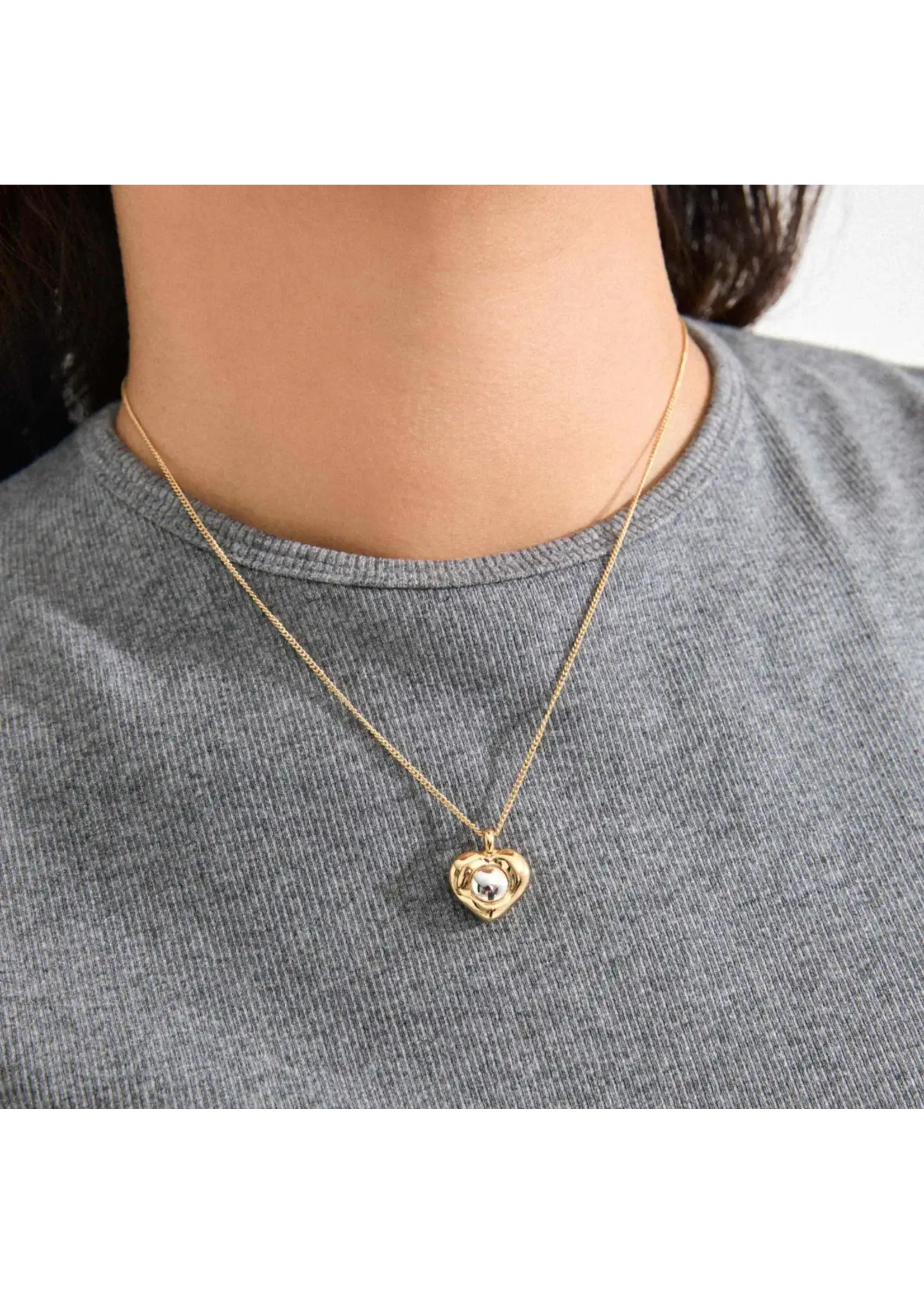 Pilgrim NOVA heart  necklace gold plated - Gold  Plated