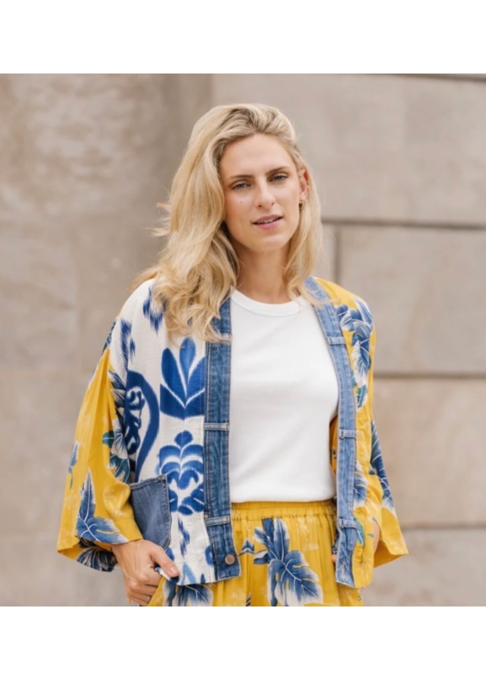 Shannon Passero Karol Cardigan Yellow Palm Mix