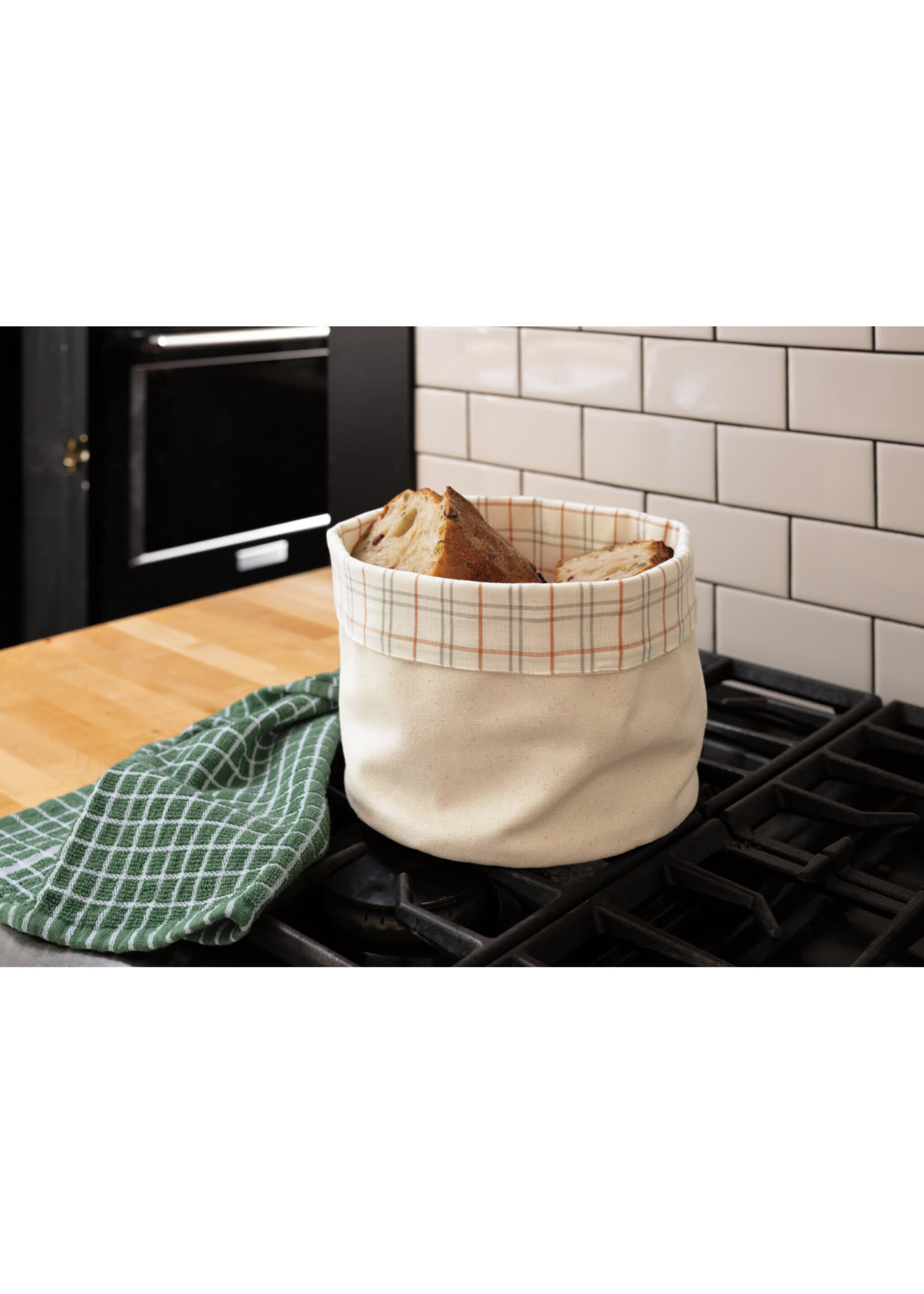 Plaid Canvas Bread Basket