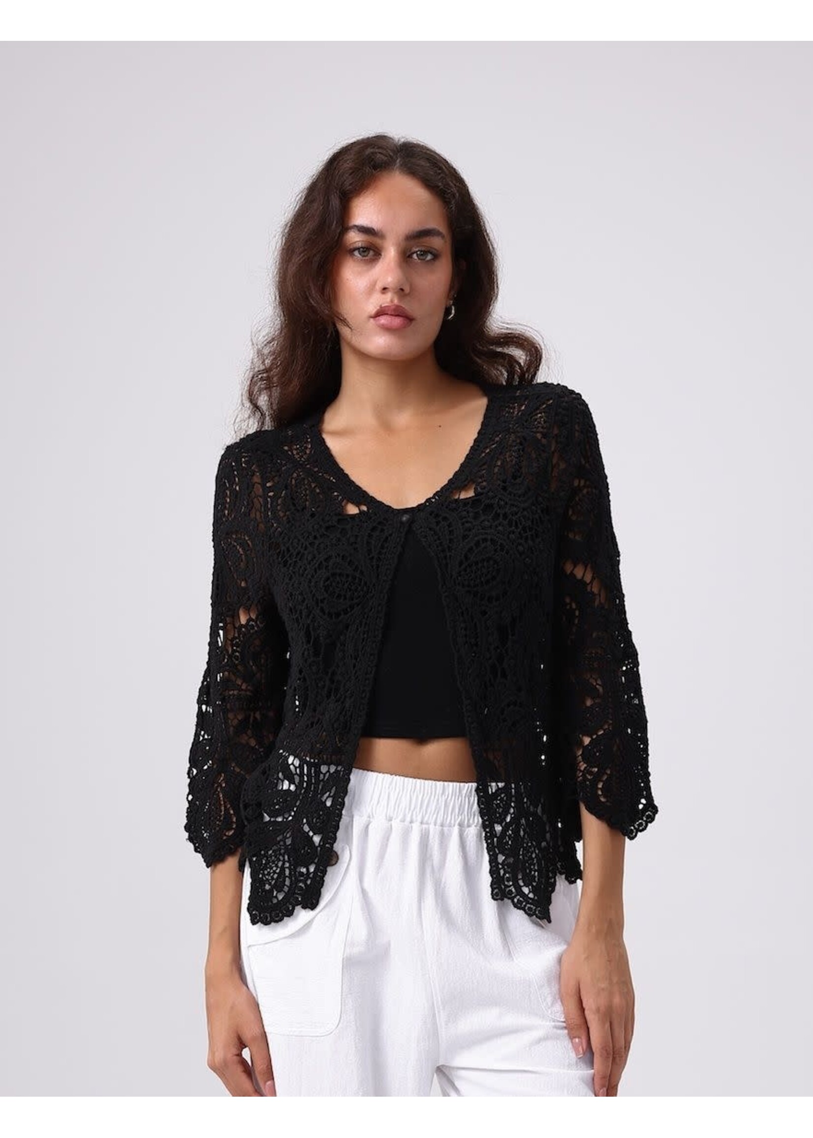 Crochet Cardigan Black