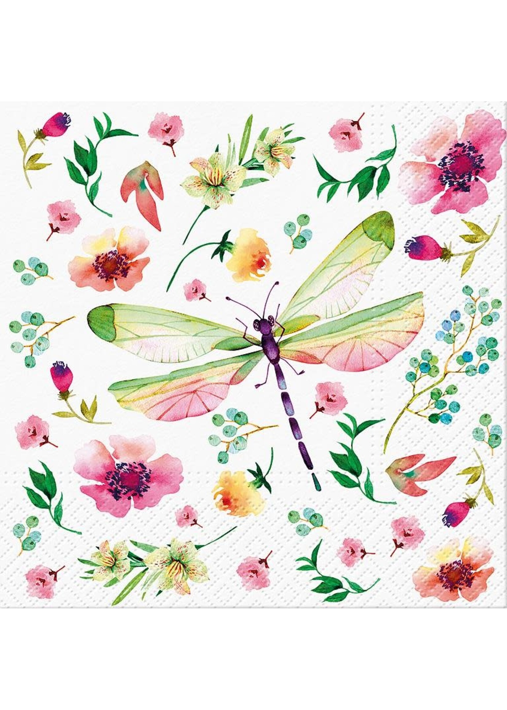 Lg Pastel Dragonfly Napkins-20 Pk