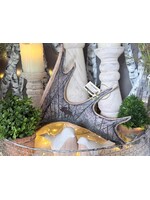 Small Moose Antler Hand Painted w Moose Blue Background