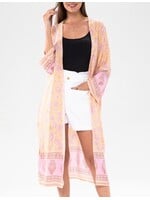 Long Sleeve Floral Kimono