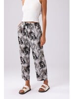Stretchy Fabric Summer Pants - Blk & Grey