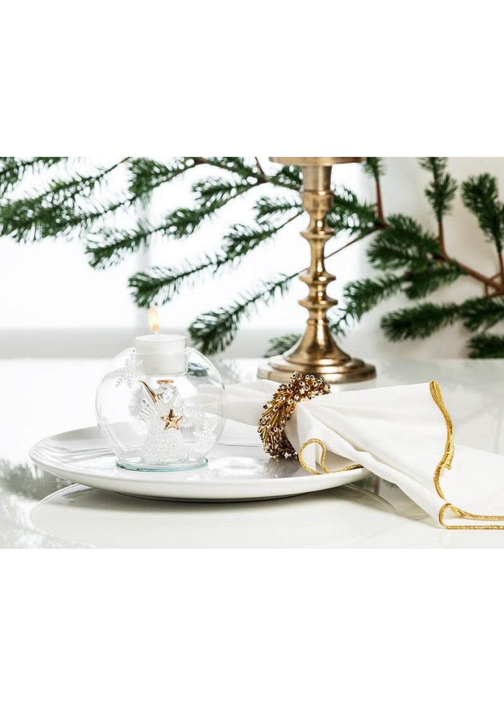 Spun Angel with Star Ball Votive