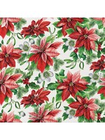 Poinsettia Dinner Napkins. Pack of 12