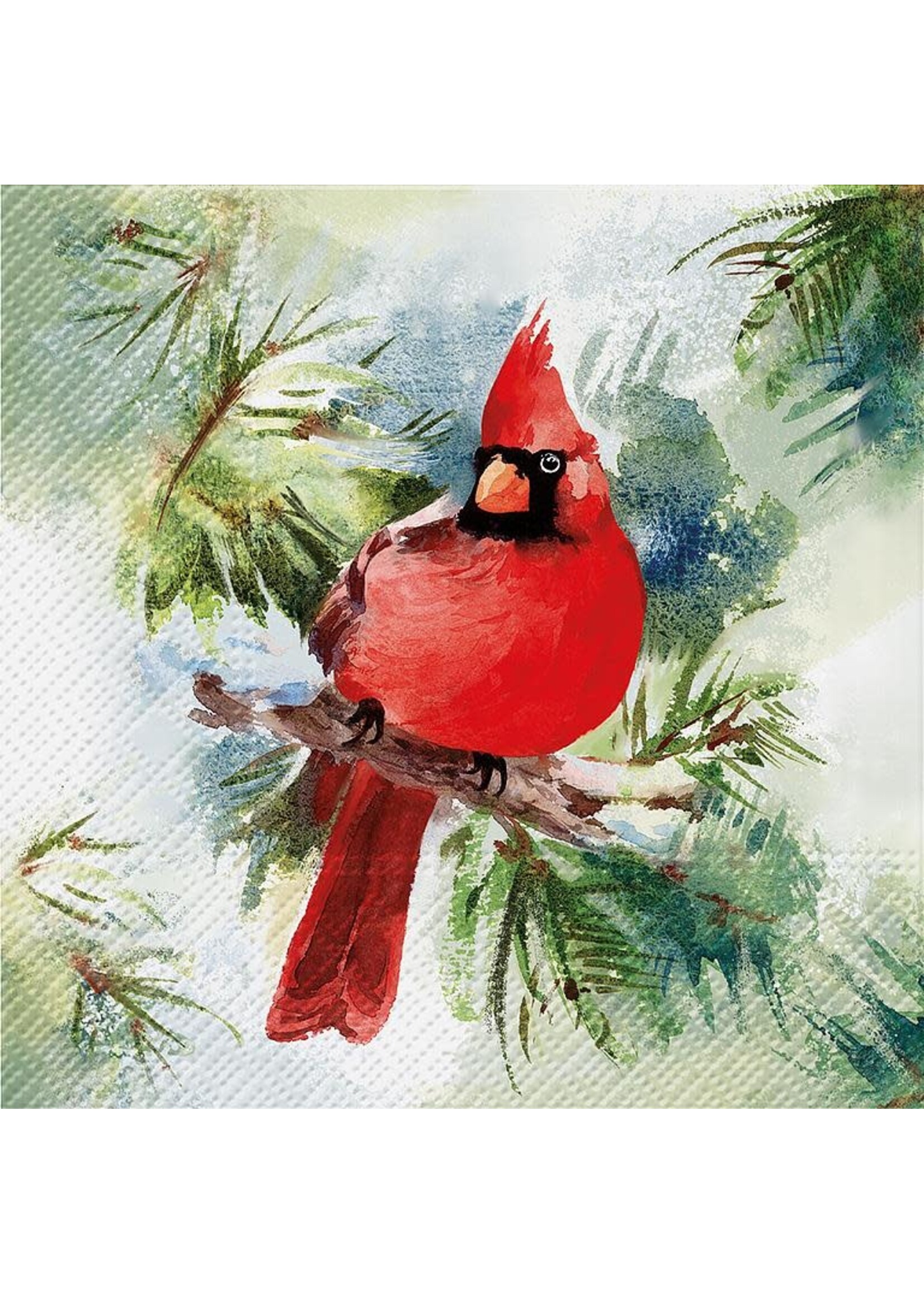 Luncheon Winter Cardinal Napkins. Pack of 20.