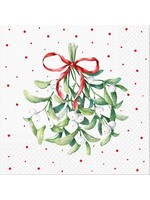 Lunch Mistletoe Napkins. 20 Pcs
