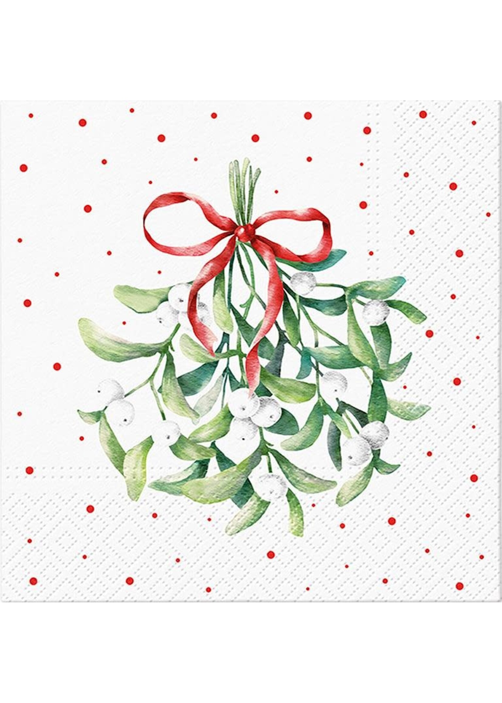 Lunch Mistletoe Napkins. 20 Pcs