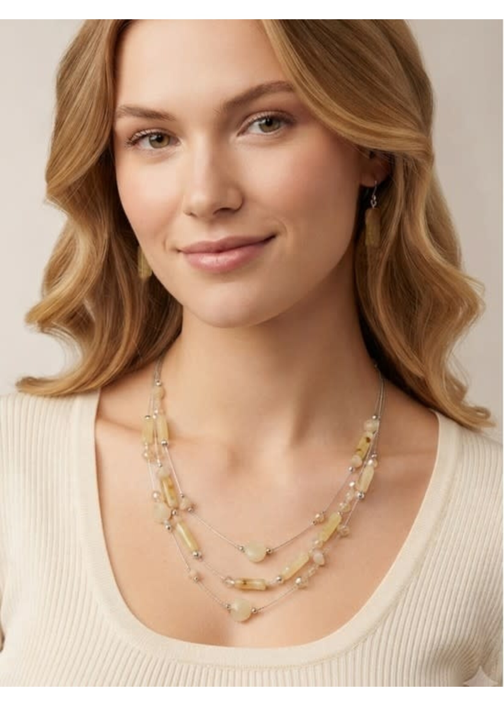 Multi Beaded Necklace w Earring Set W