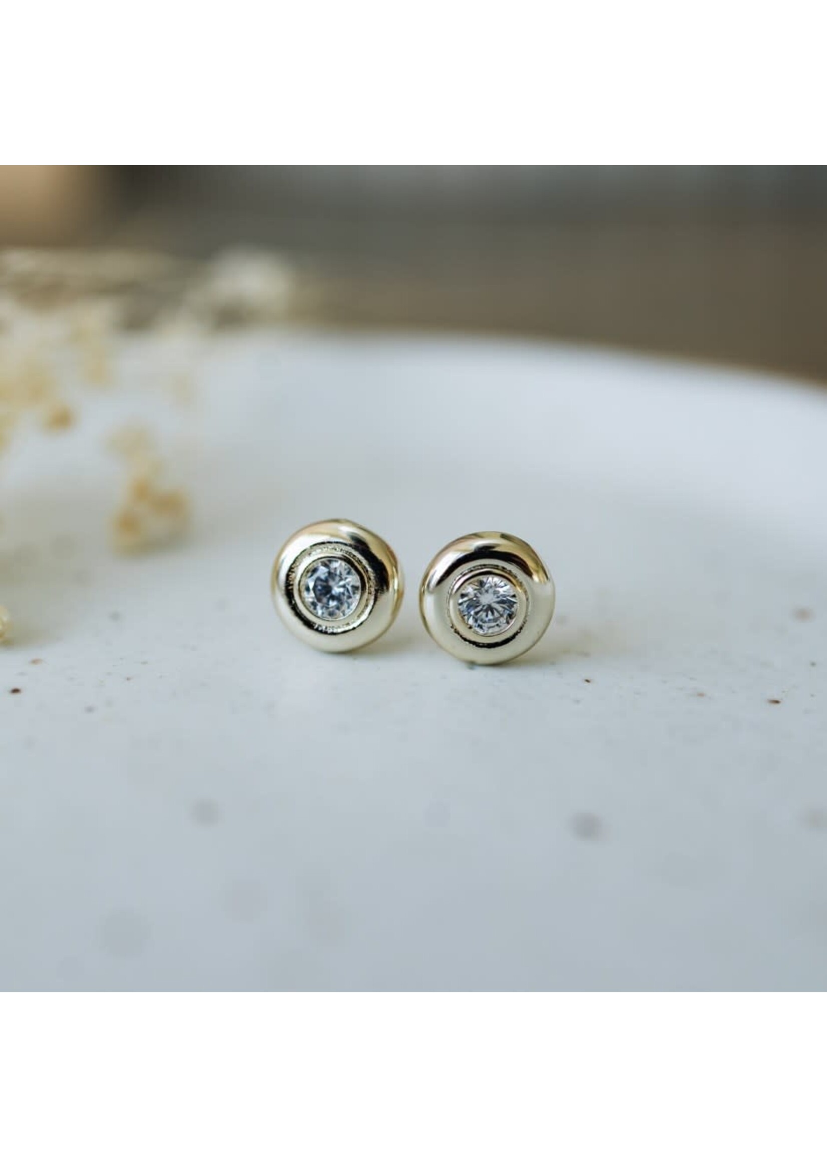 Glee Glimmer Disc Studs-gold-clear