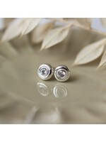 Glee Glimmer Disc Studs-silver-clear