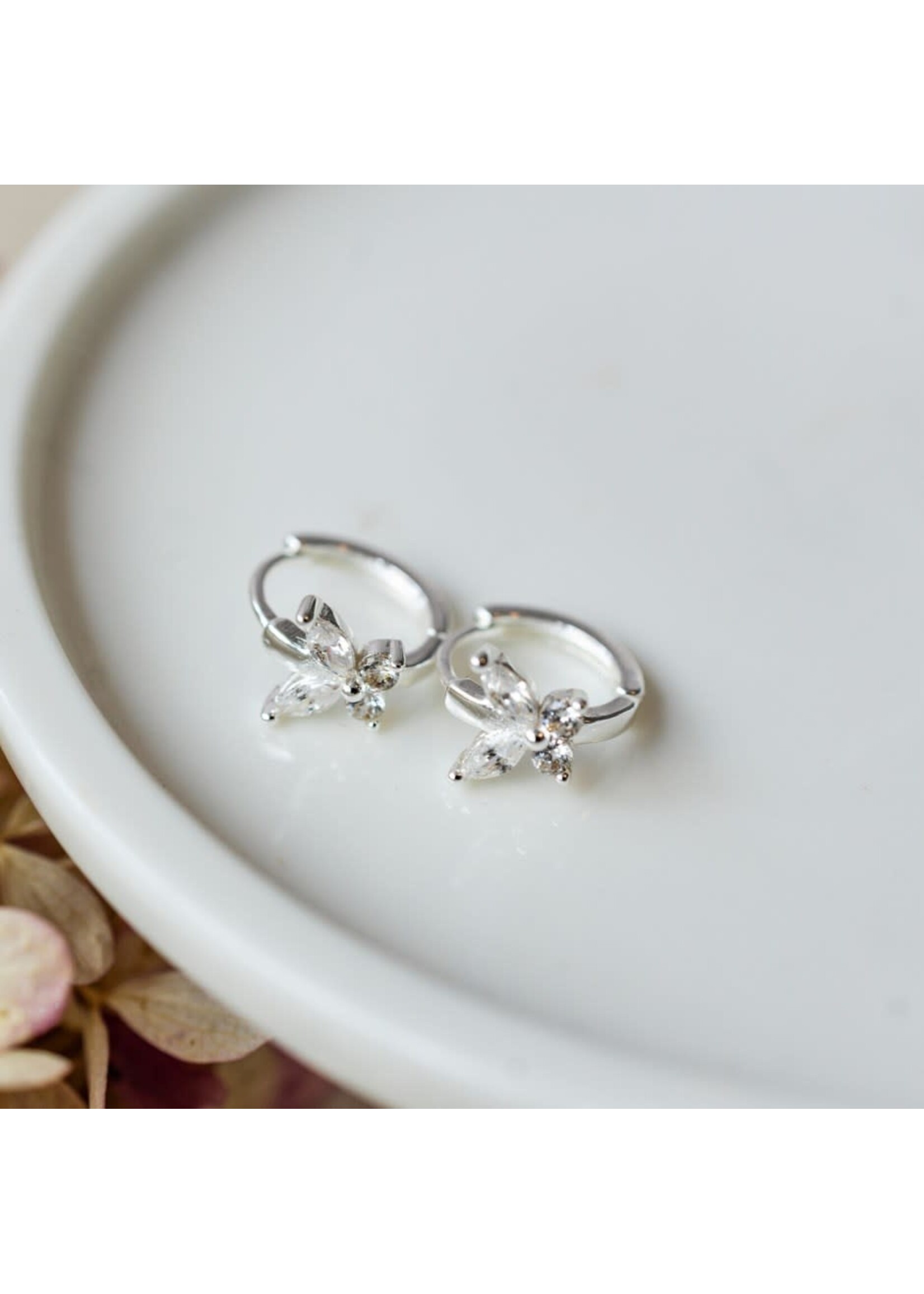 Glee Papillon Hoops-silver