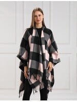 Plaid Cape - Pink & Black