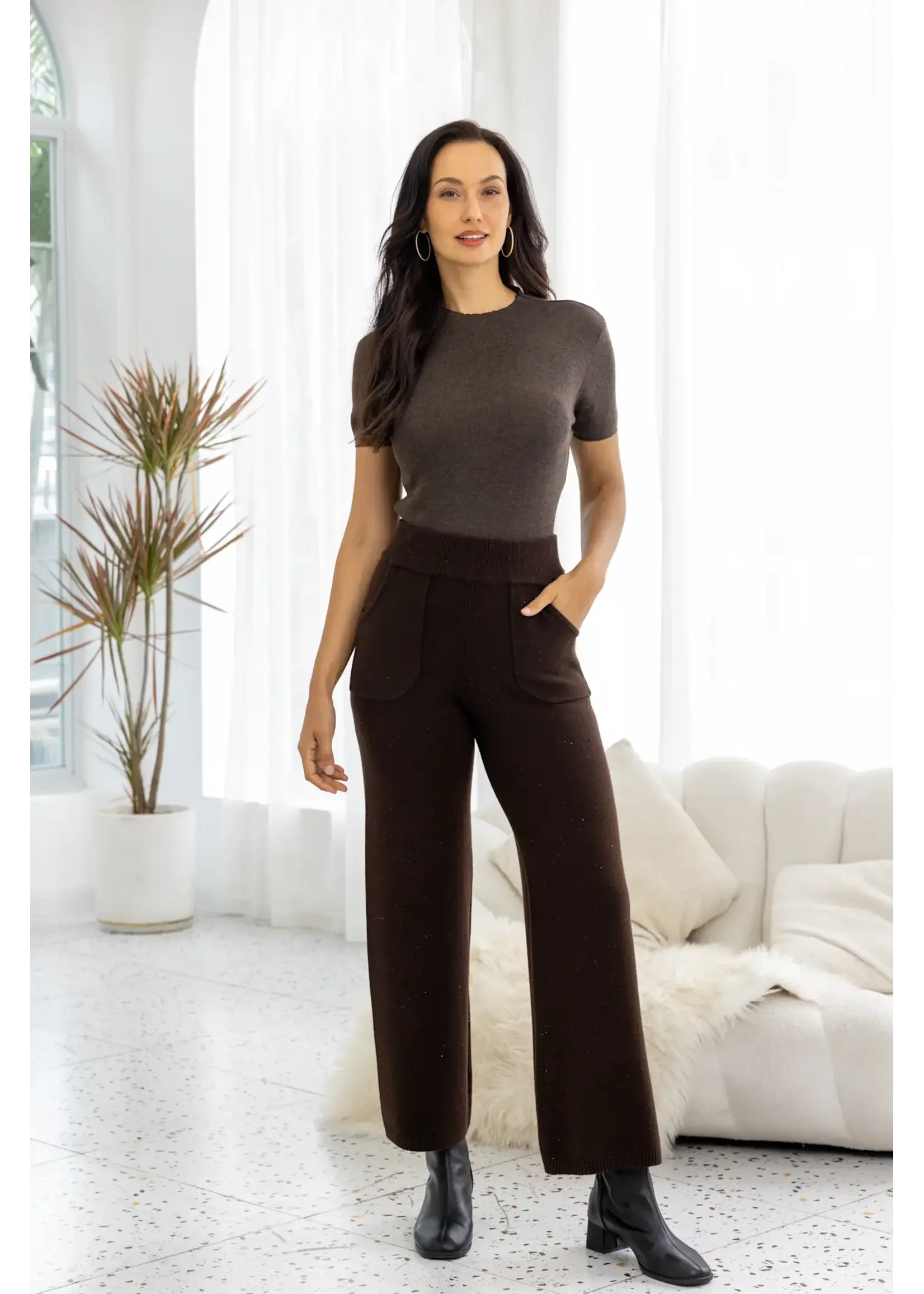 Starlight Shimmer Pocketed Knit Pants
