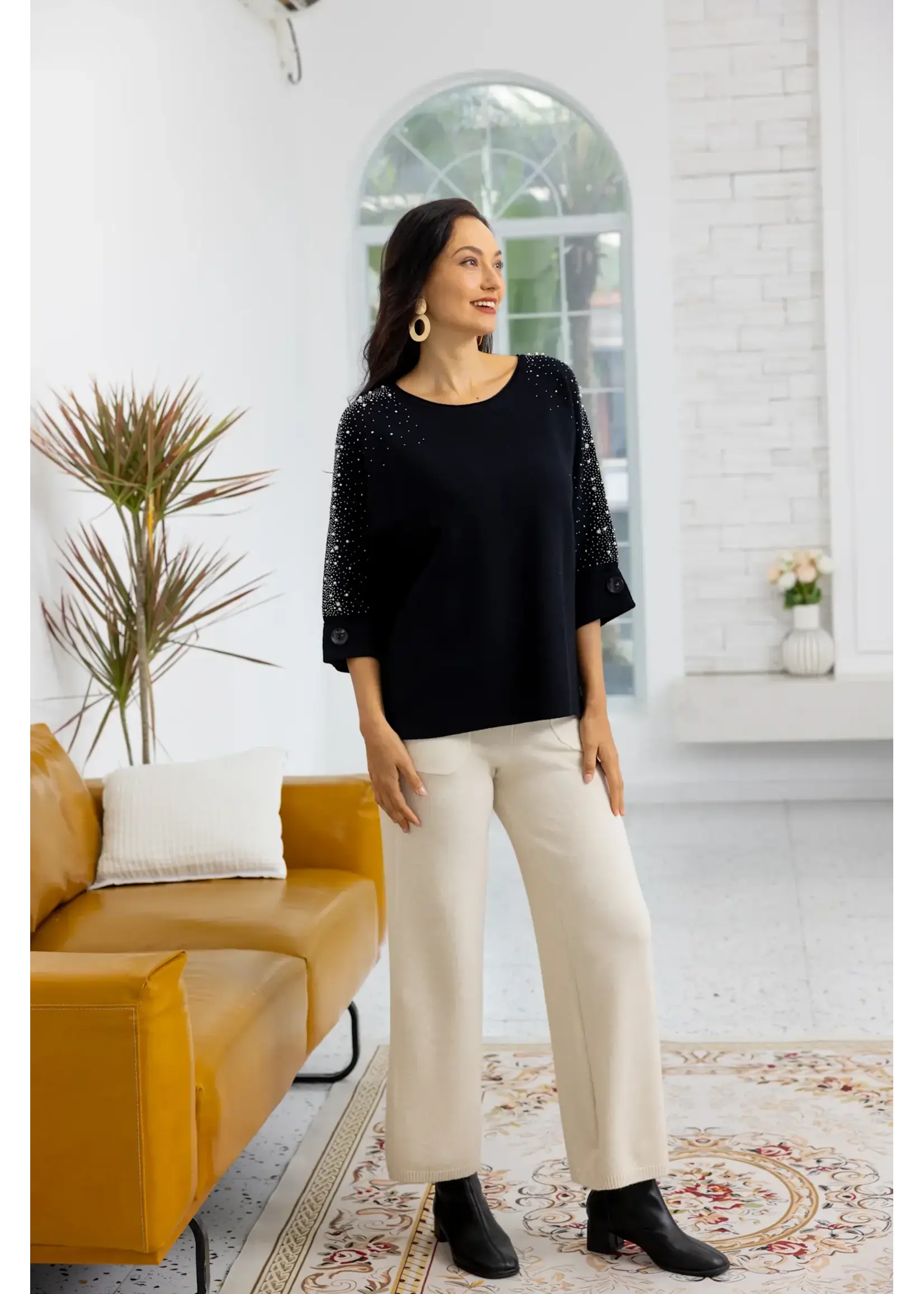 Delilah's Diamond Sleeve Sweater