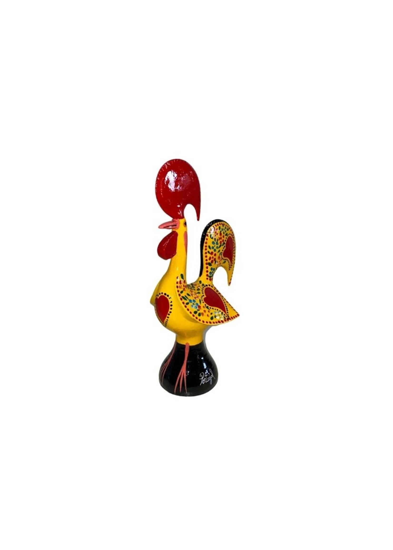 Barcelos Metal Rooster Statue Yellow 5.5"