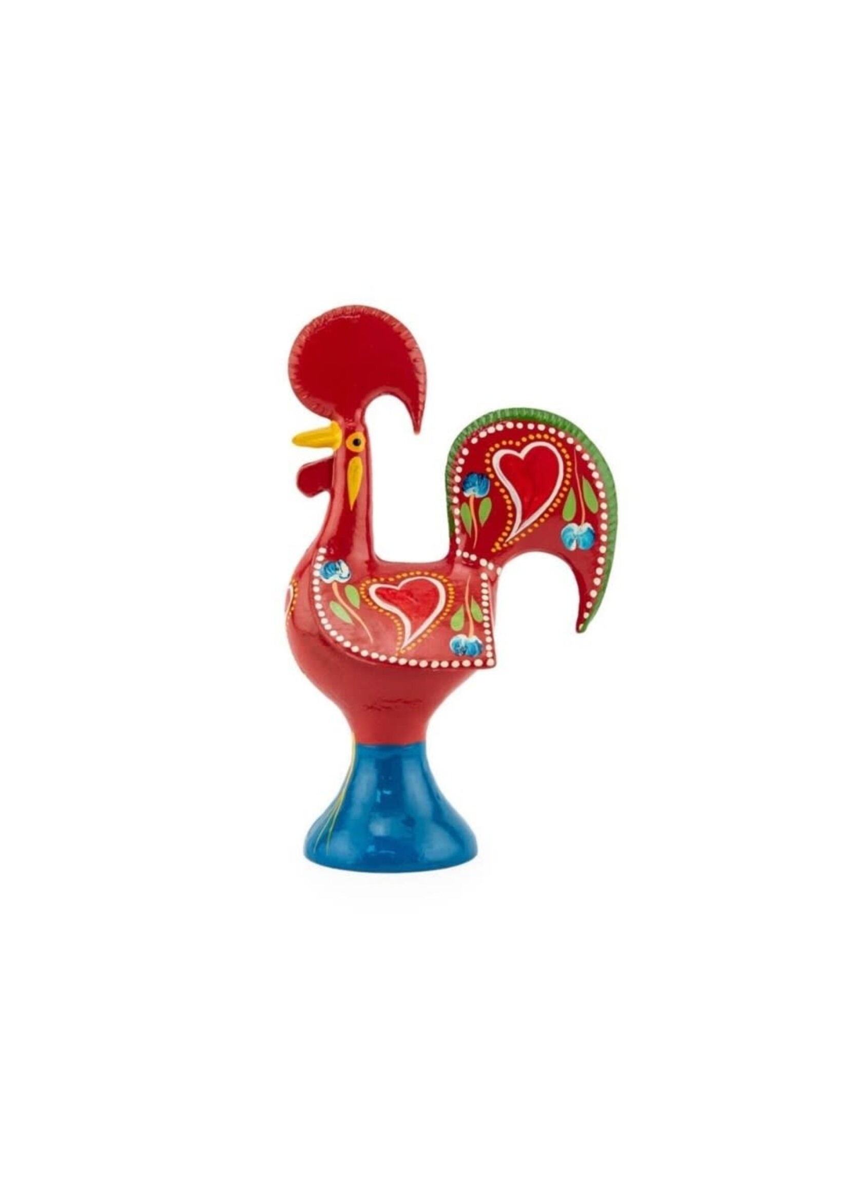 Barcelos Metal Rooster Statue Red 4"