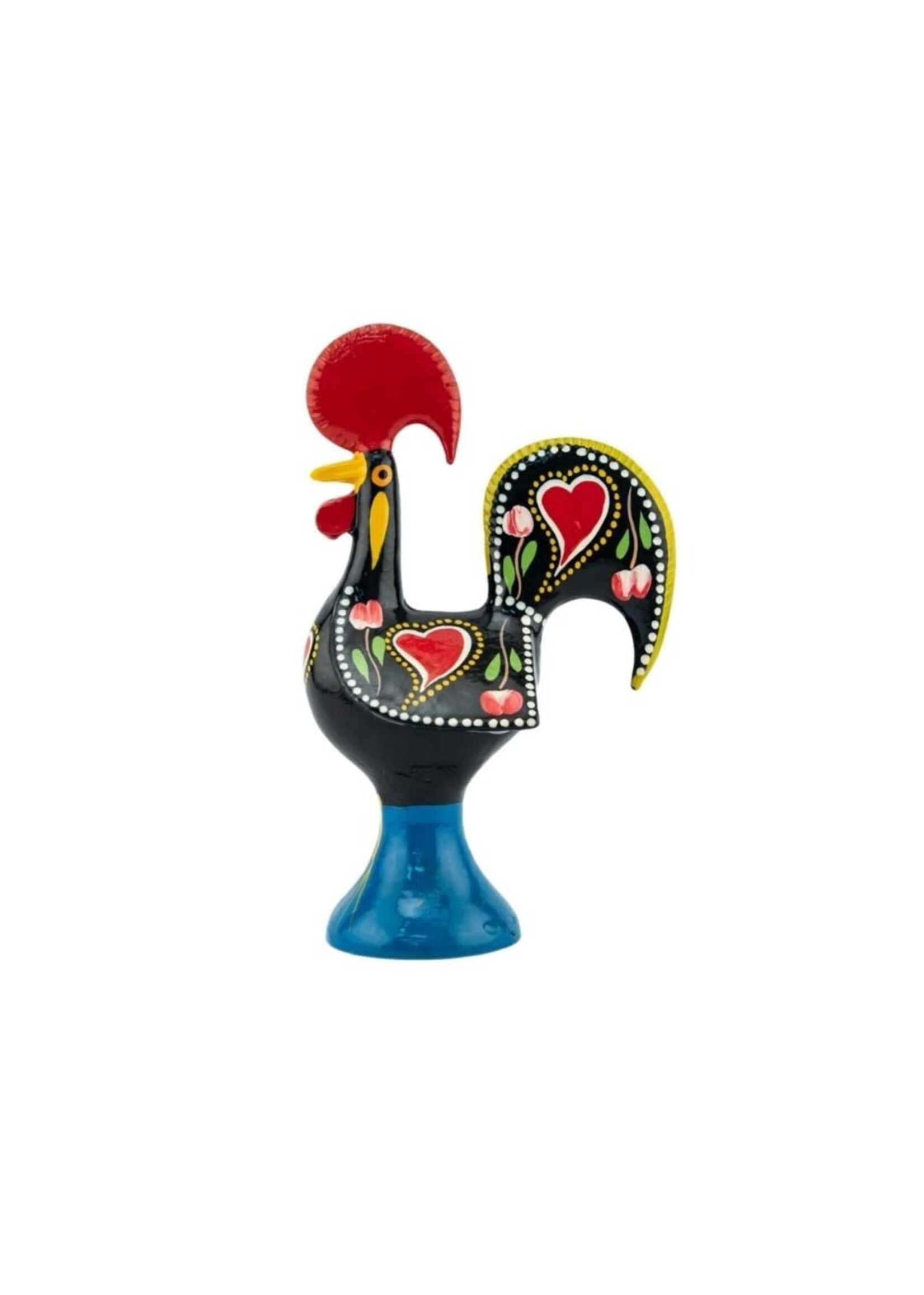 Barcelos Metal Rooster Statue Black 4"