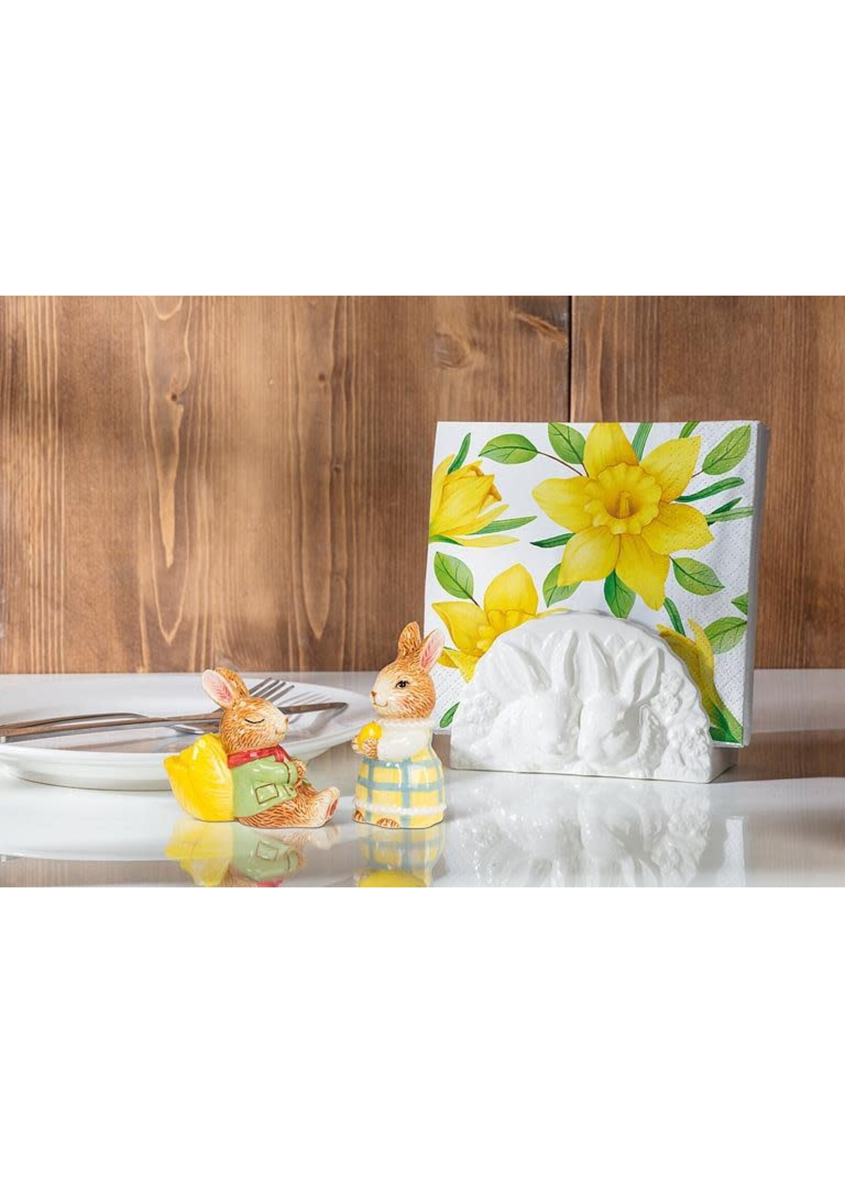 Rabbit Pair Napkin Holder