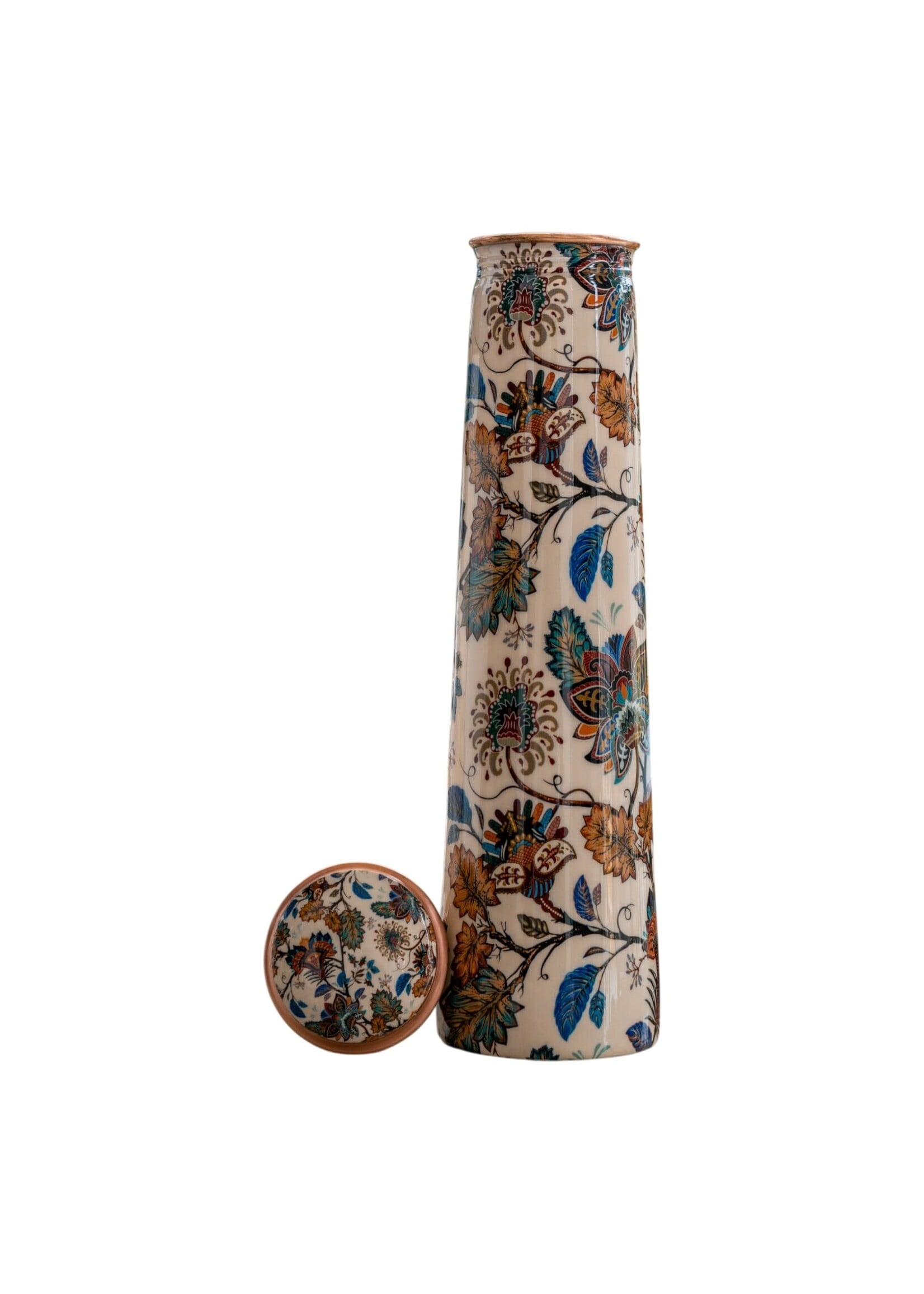 ZenN Pure Copper Bottle Flower Design, 750ml/25oz