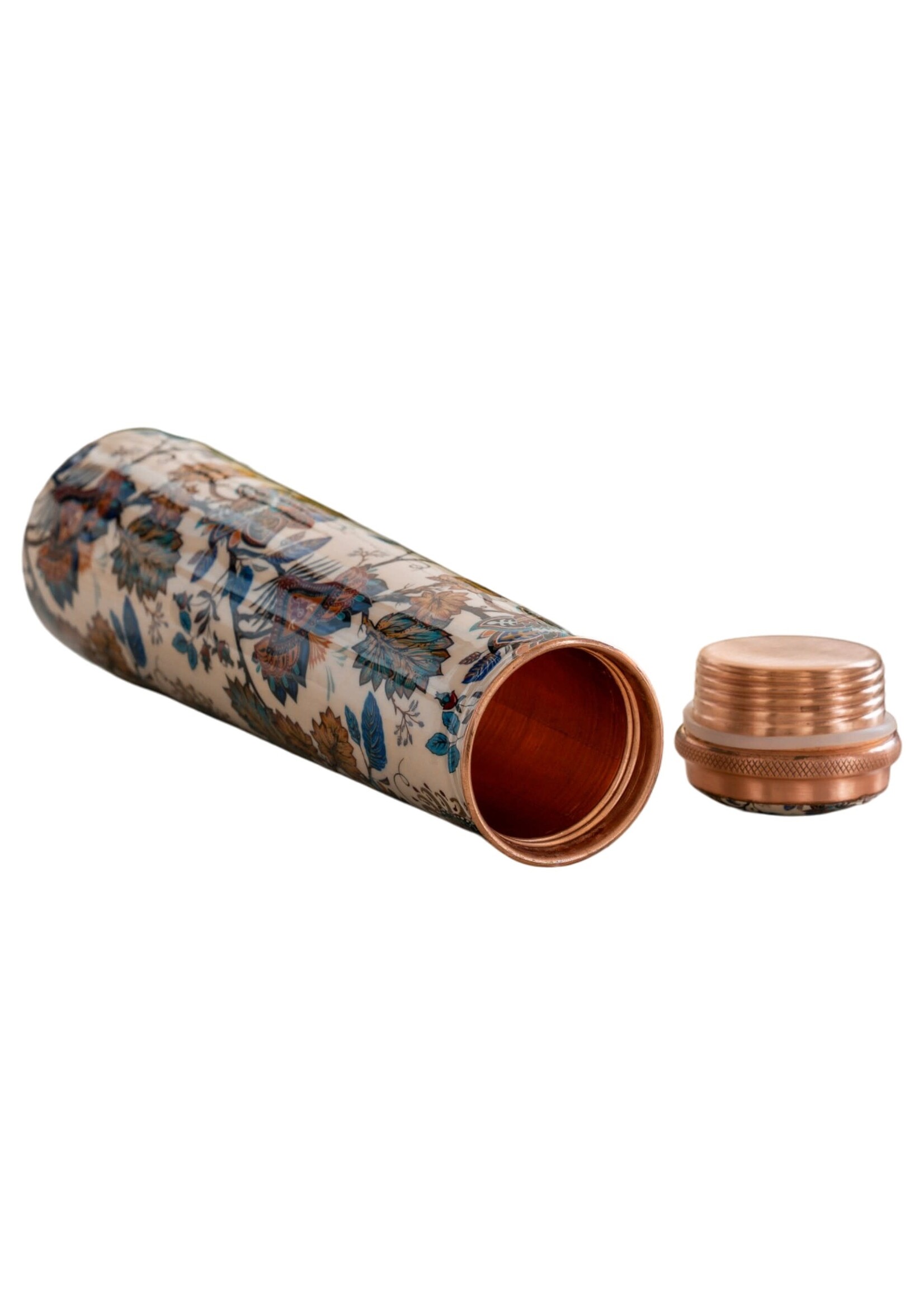 ZenN Pure Copper Bottle Flower Design, 750ml/25oz