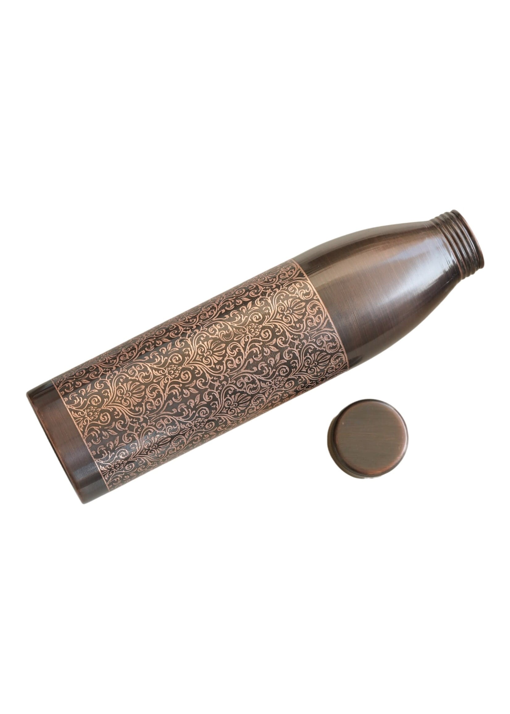 ZenN Pure Copper Antique Dark Engraved Bottle, 900 ml/ 30oz