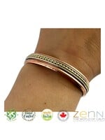 ZenN Pure Copper Magnetic Beaded Two-Tone Cuff Bracelet