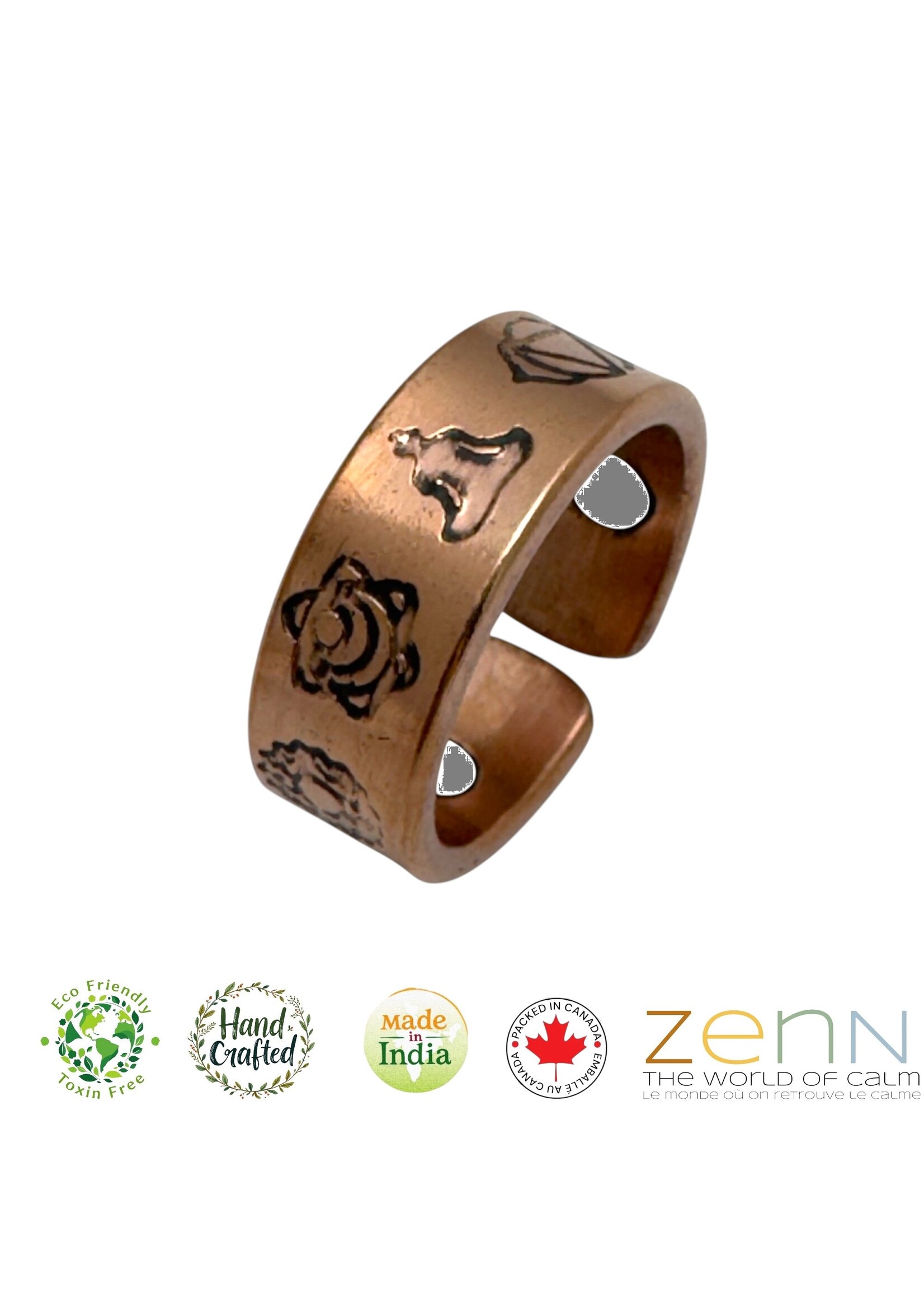 ZenN Copper Seven Chakra Magnetic Arthritis Ring